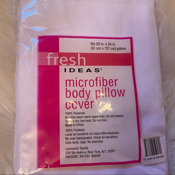 Fresh Ideas Microfiber Body Pillow Cover - New in Package - NWT - White - Picture 5 of 5